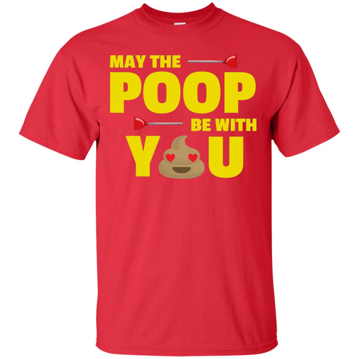 May The Poop Be With You Funny Emoji T-shirt Red