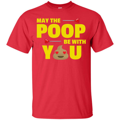 May The Poop Be With You Funny Emoji T-shirt Red