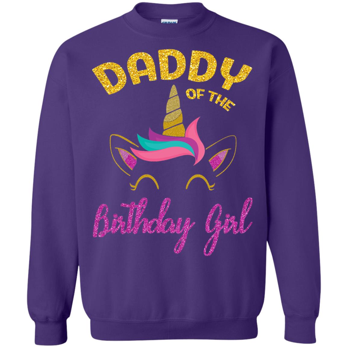 Daddy Mommy Of The Unicorn Birthday Girl T-shirt Purple