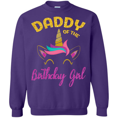 Daddy Mommy Of The Unicorn Birthday Girl T-shirt Purple