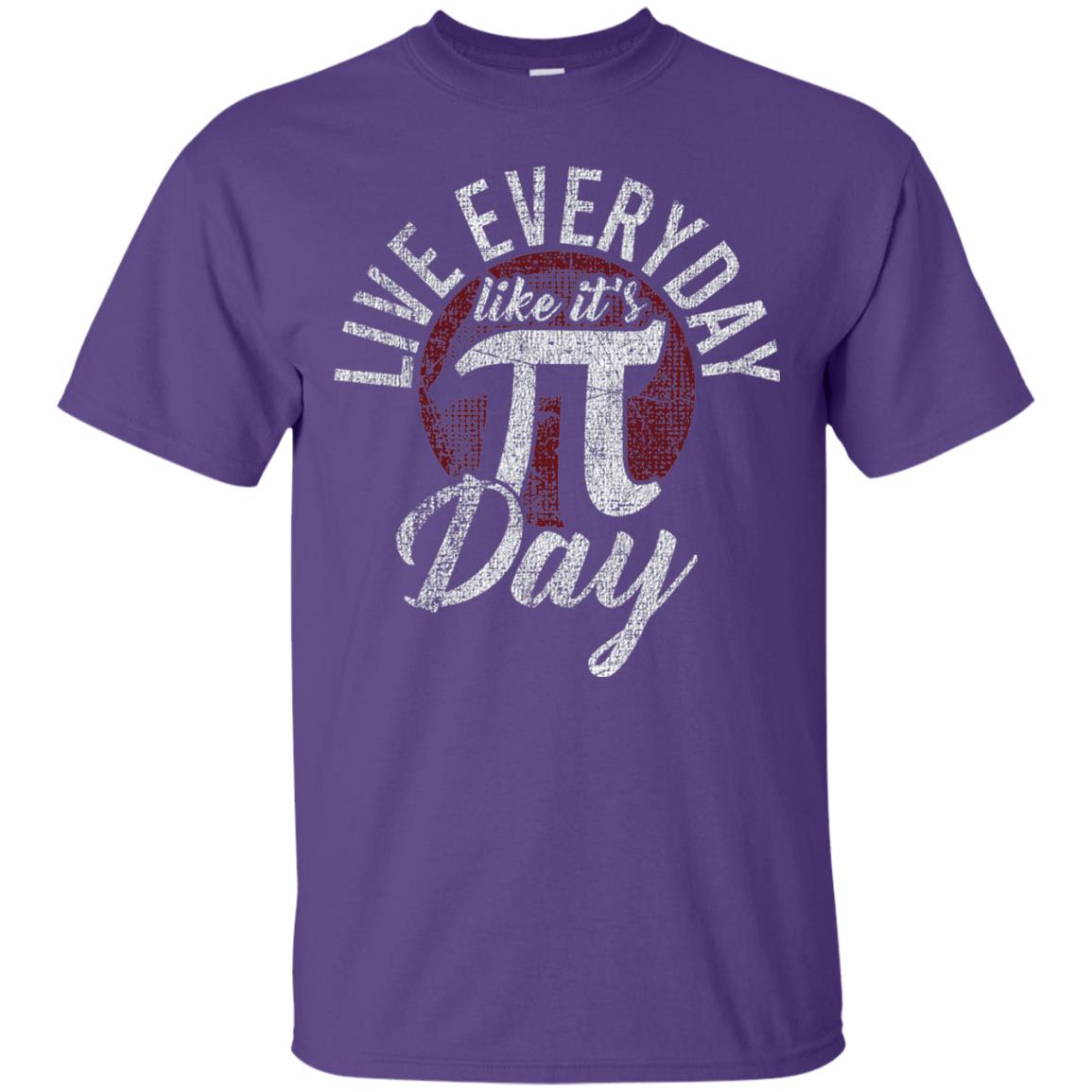 Live Everyday Like It_s Pi Day Distressed Pi Day T-shirt Purple