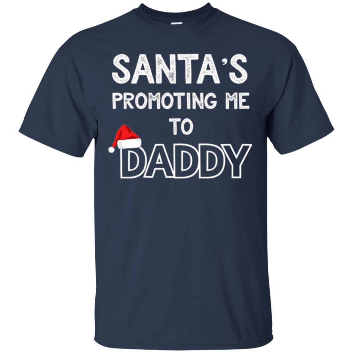 Pregnancy Announcement T-shirt Santa Promoting Me To Daddy Navy