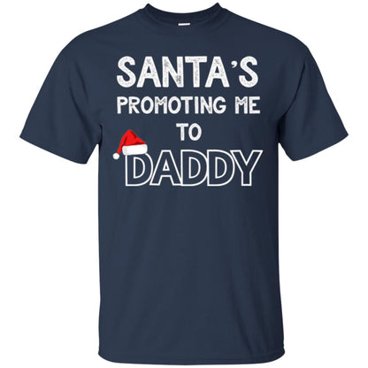 Pregnancy Announcement T-shirt Santa Promoting Me To Daddy Navy