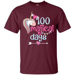 100 Days Of School T-shirt 100 Magical Days Unicorn