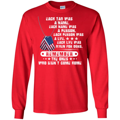 Each Tag Was A Name. Each Name Was A Person. Each Person Was A Life Shirt Red