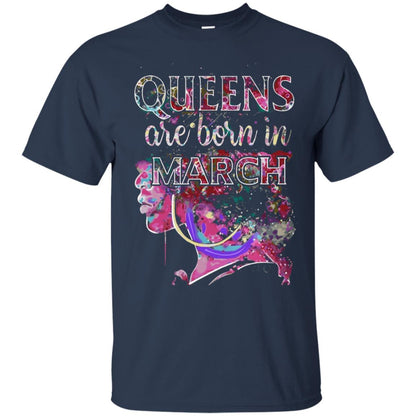 Birthday T-shirt Queens Are Born In March Navy