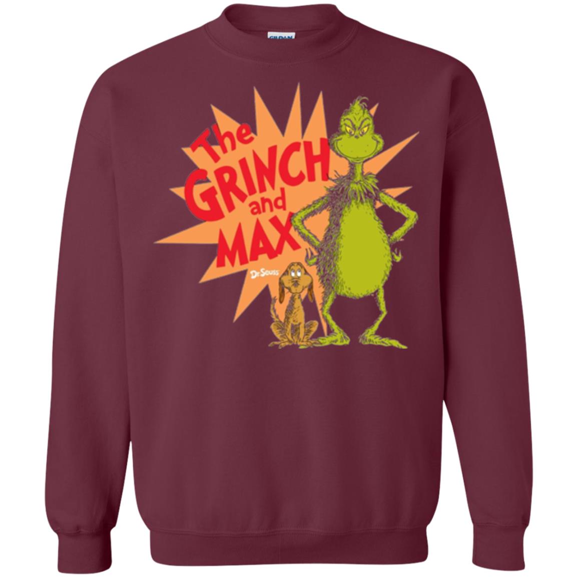 Cartoon T-shirt Dr. Seuss Grinch And Max Burst Maroon