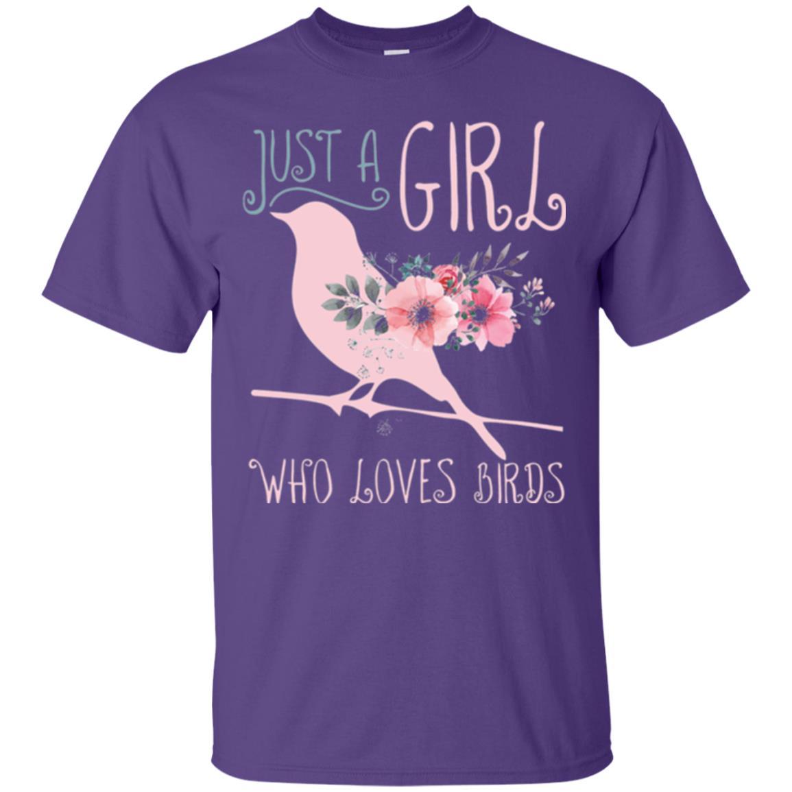 Just A Girl Who Loves Birds Bird Lover T-shirt Purple