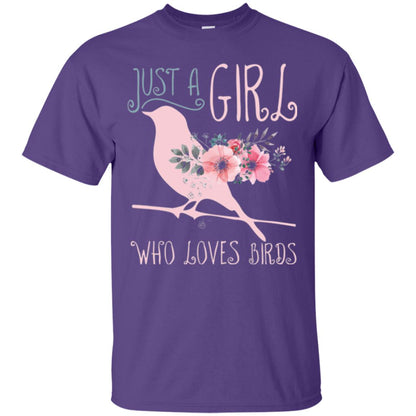 Just A Girl Who Loves Birds Bird Lover T-shirt Purple