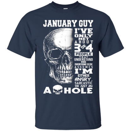 January Guy I_ve Only Met About 3 Or 4 People T-shirt Navy