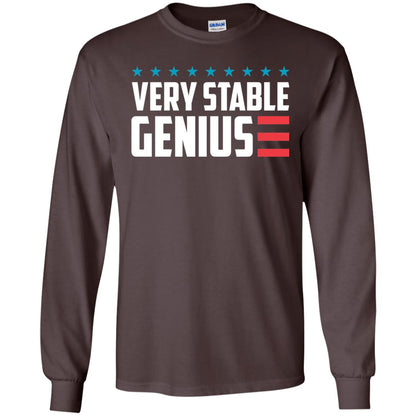 Funny Political T-shirt Very Stable Genius Dark Chocolate