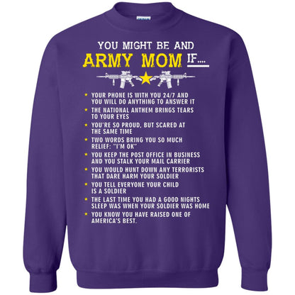 Veteran T-shirt You Might Be An Army Mom If Purple