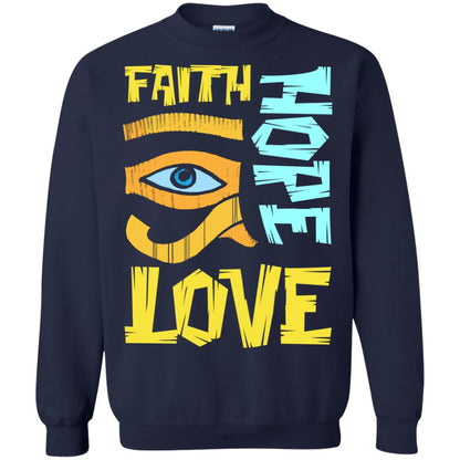 Faith Hope Love Christian T-shirt Navy