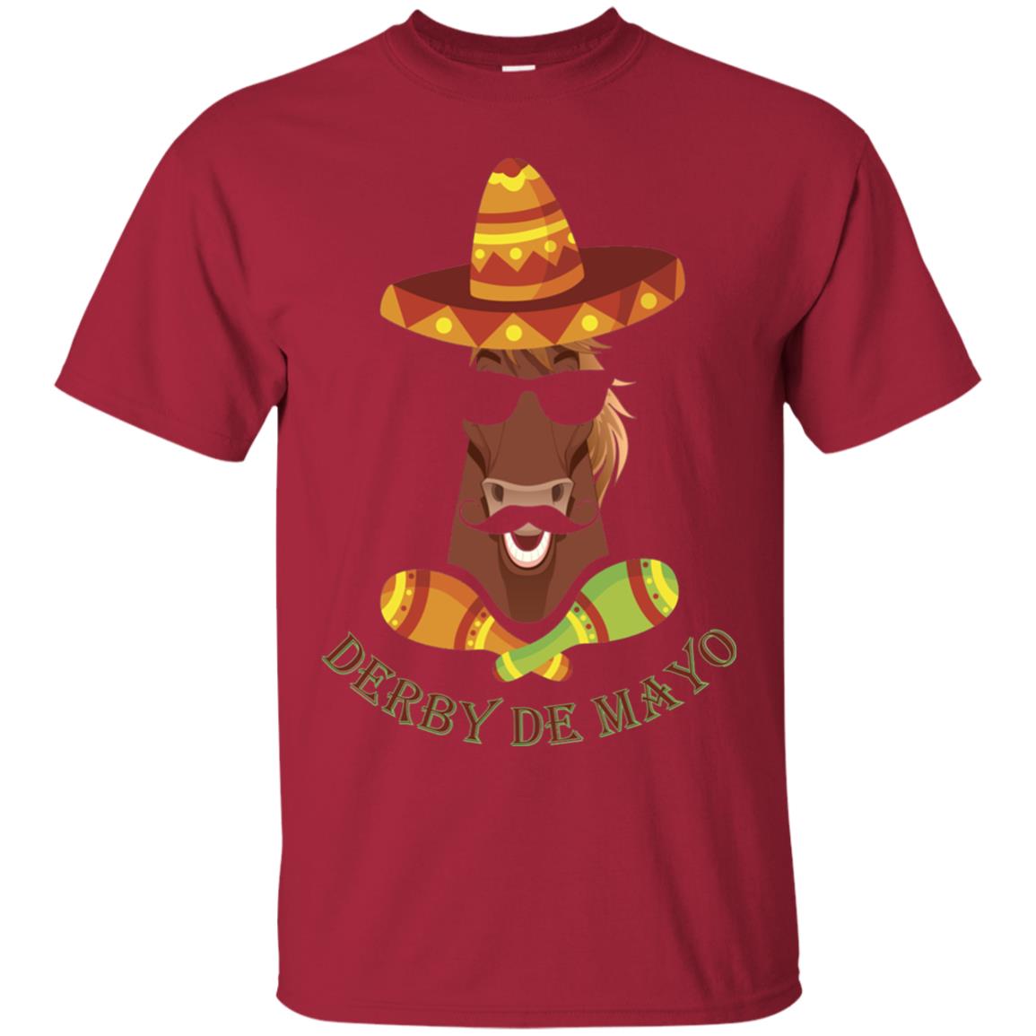 Derby De Mayo Kentucky Horse Race Sombrero Mexican T-shirt Cardinal