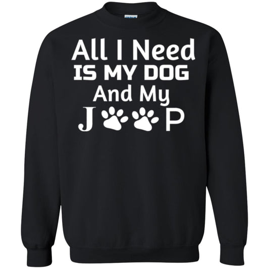 Dog Lovers T-shirt All I Need Is My Dog And My Jeep Black