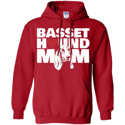 Basset Hound Mom Heart T-shirt Red