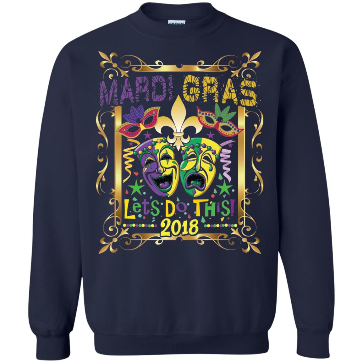 Fleur Symbol New Orleans Parade Mardi Gras T-shirt Navy