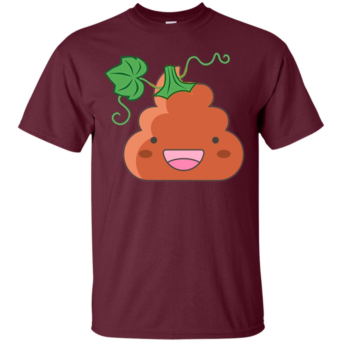 Poop Emoji Pumpkin Funny Halloween T-shirt Maroon