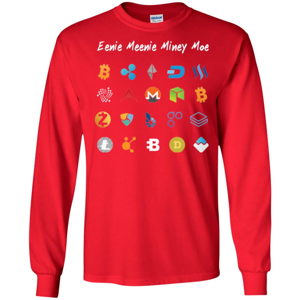 Bitcoin Litecoin Ethereum Eenie Meenie Miney Moe T-shirt Red