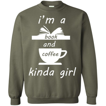 Book Lover T-shirt I'm A Book And Coffee Kinda Girl T-shirt Military Green