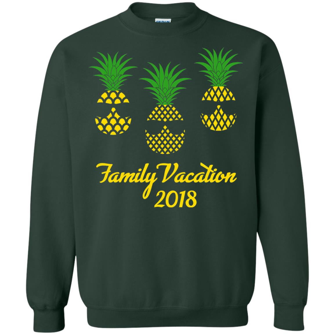 Family Vacation 2018 Shirt Hawaii Pineapple Sunglasses Forest Green