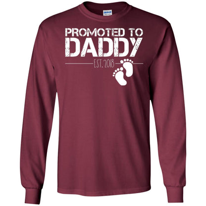Daddy T-shirt Promoted To Daddy Est 2018 Maroon