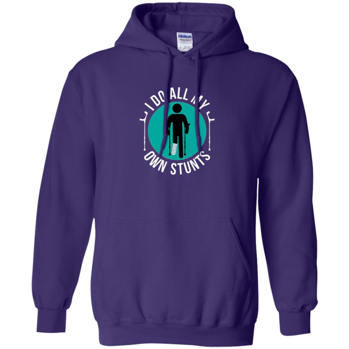 Broken Leg T-shirt I Do All My Own Stunts T-shirt Purple