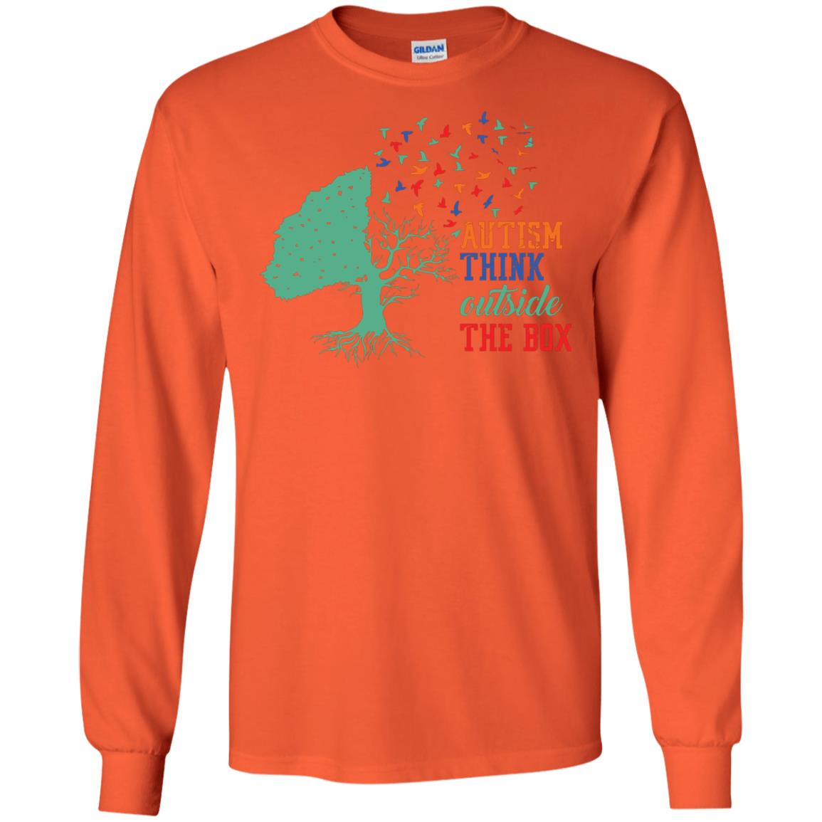 Autism Think Outside The Box Autism Awearness T-shirt Orange