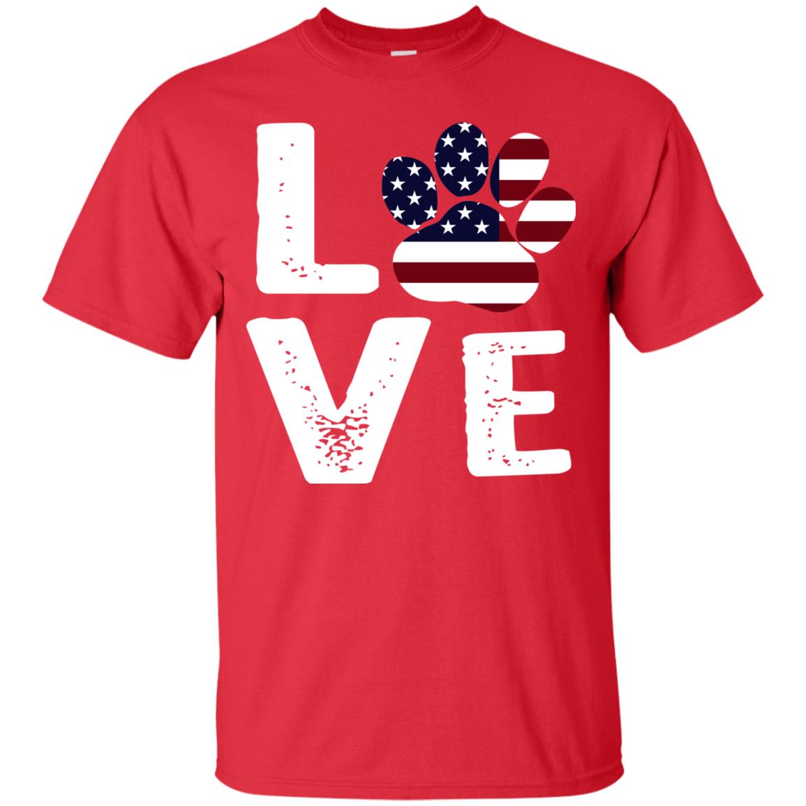 Love Dog Paw Shirt Red
