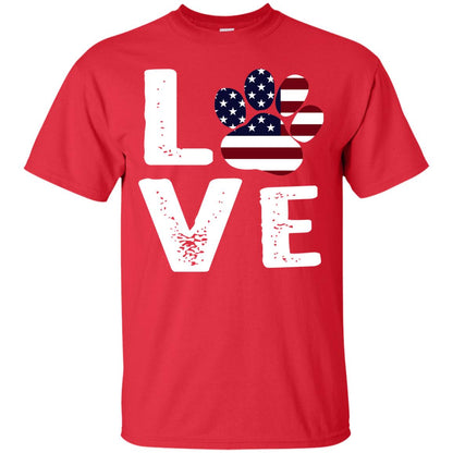Love Dog Paw Shirt Red
