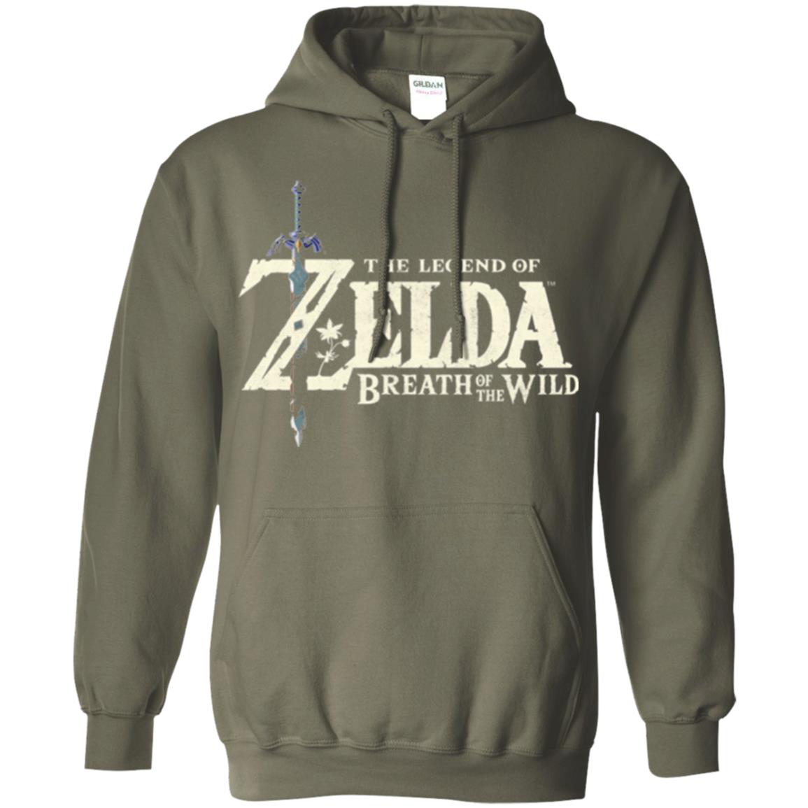 Game T-shirt Nintendo Zelda Breath Of The Wild Military Green