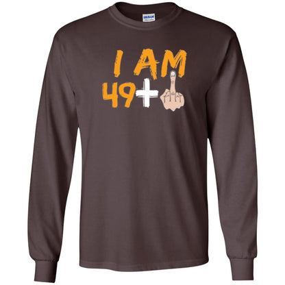 50th Birthday T Shirt I Am 49 Plus Dark Chocolate