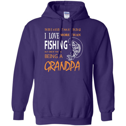 Fishing Buddy Fishing Grandpa T-shirt Love More Than Fishing Purple