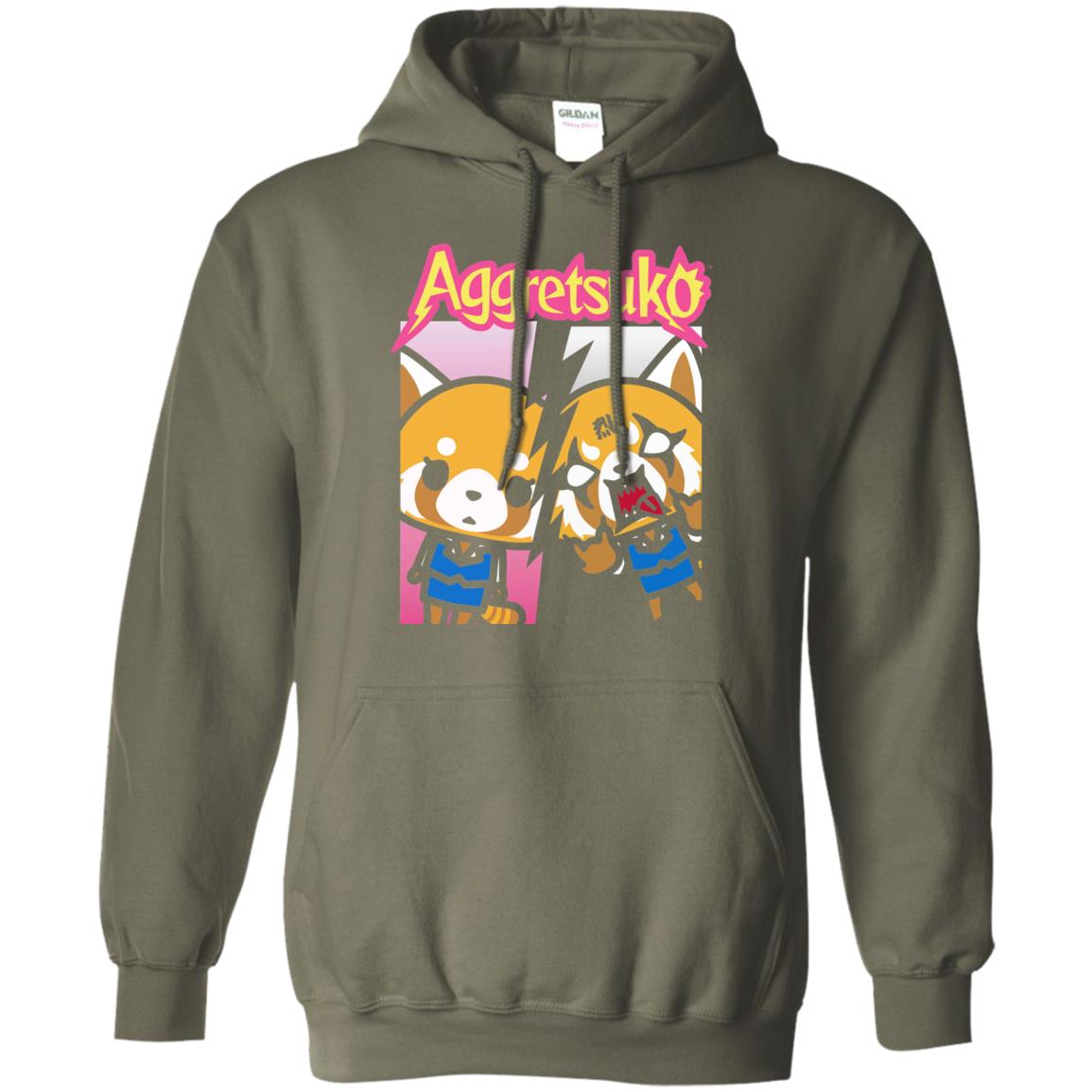 Aggretsuko Split Personality T-shirt Military Green