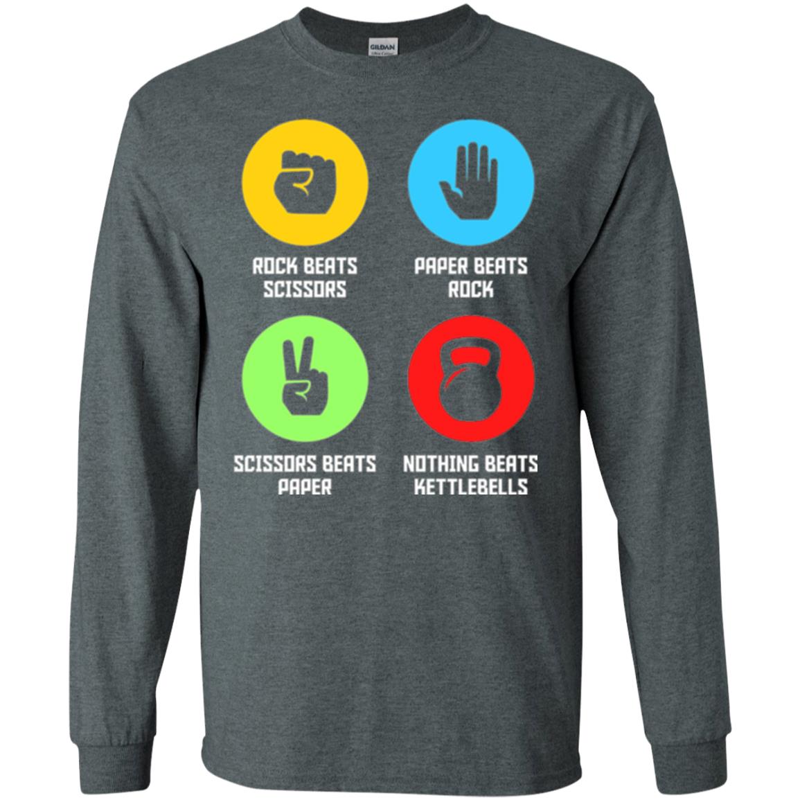 Fitness Gym Sports T-shirt Funny Nothing Beats Kettlebells Dark Heather