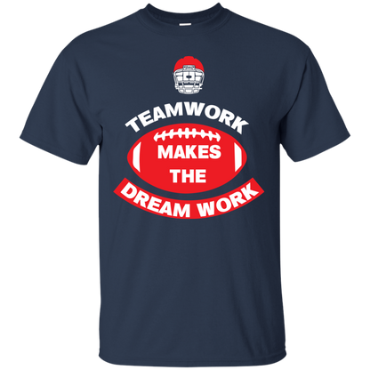 Football T-shirt TeamWork Makes The Dreamwork Navy