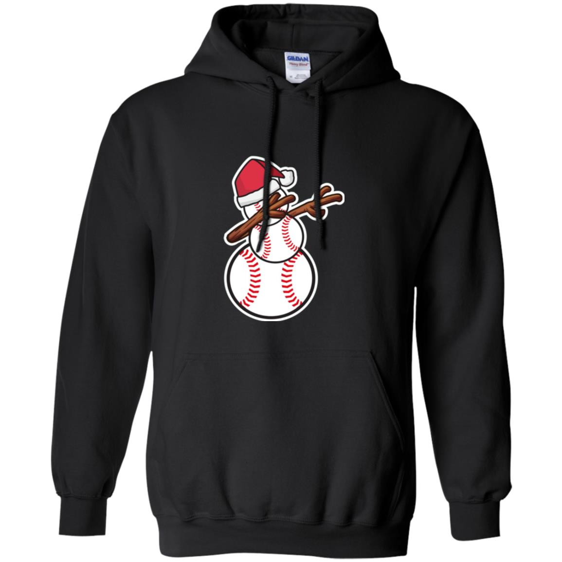 Christmas T-shirt Dabbing Snowman Baseball Black