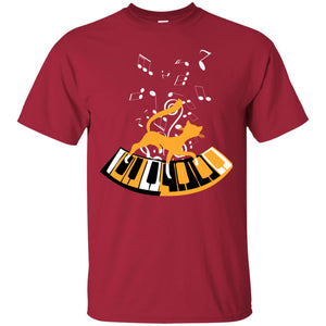 Cat Plays Piano Shirt For Mens WomensG200 Gildan Ultra Cotton T-Shirt