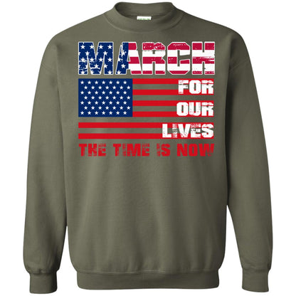 March For Our Lives The Time Is Now Gun Controls T-shirt Military Green