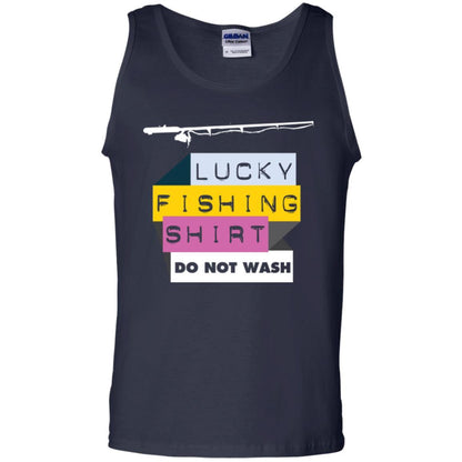 Fisherman T-shirt Lucky Fishing Shirt Do Not Wash Navy