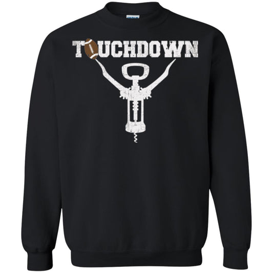 Football T-shirt Touchdown Funny Football Wine Lovers Black