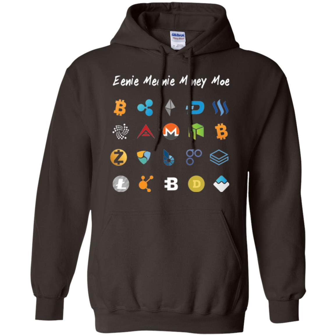 Bitcoin Litecoin Ethereum Eenie Meenie Miney Moe T-shirt Dark Chocolate