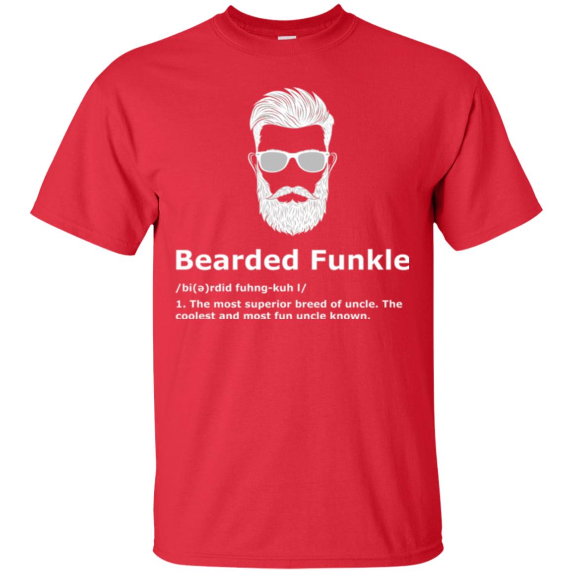 Funny Uncle T-shirt Bearded Funkle Red
