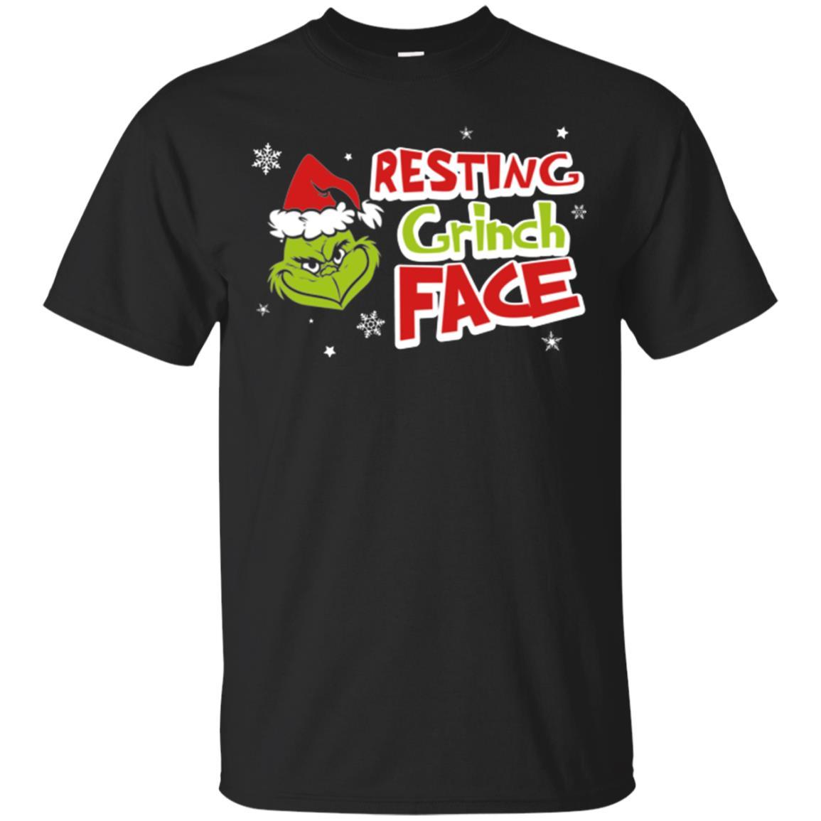 Christmas T-shirt Resting Grinch Face Black