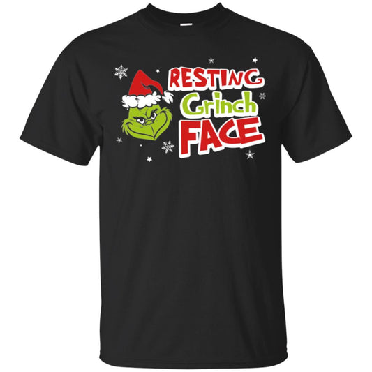 Christmas T-shirt Resting Grinch Face Black