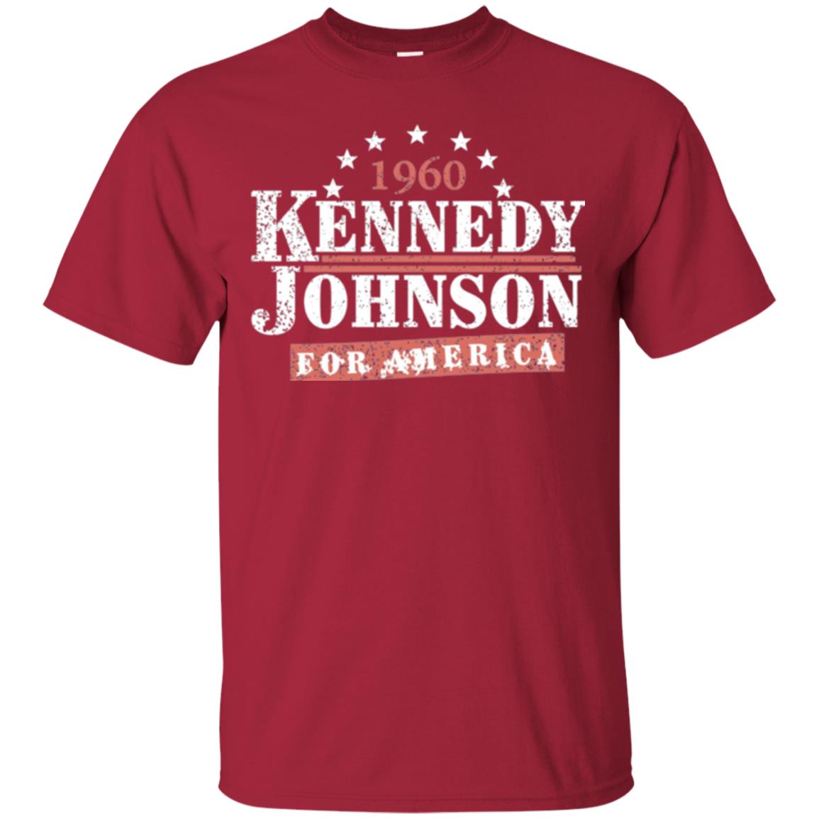 Presidential Campaign T-shirt Vintage Kennedy Johnson 1960 Cardinal