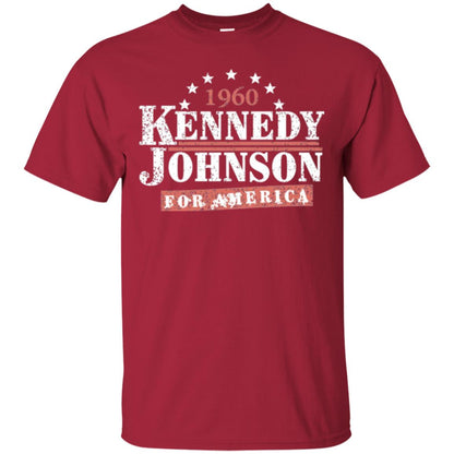 Presidential Campaign T-shirt Vintage Kennedy Johnson 1960 Cardinal