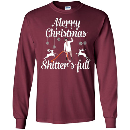Christmas T-shirt Reindeer Merry Christmas Shitter's Full Maroon