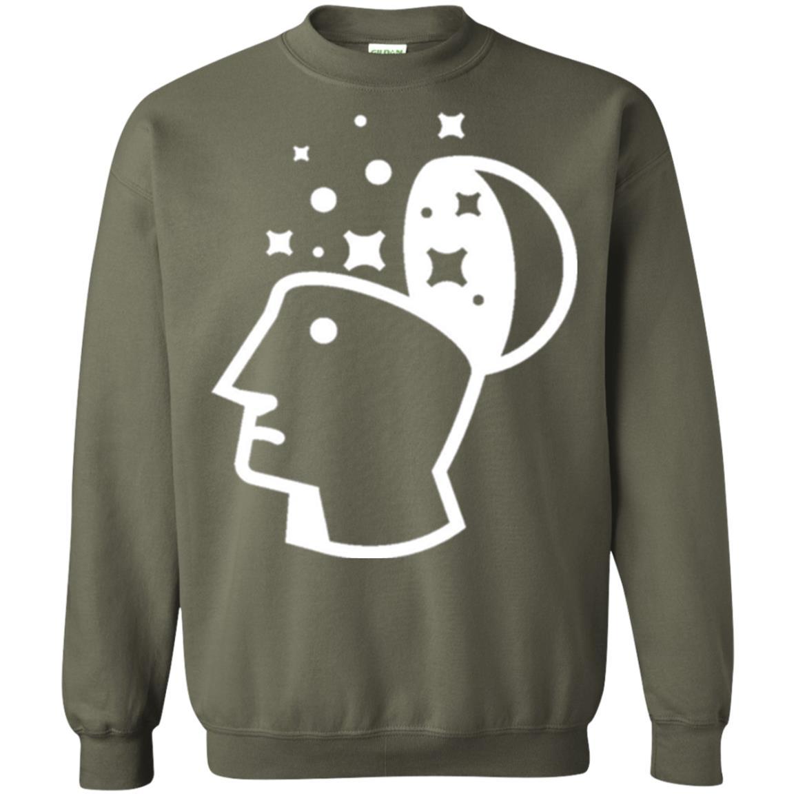 Look Into His Head Creative Thinking T-shirt Military Green