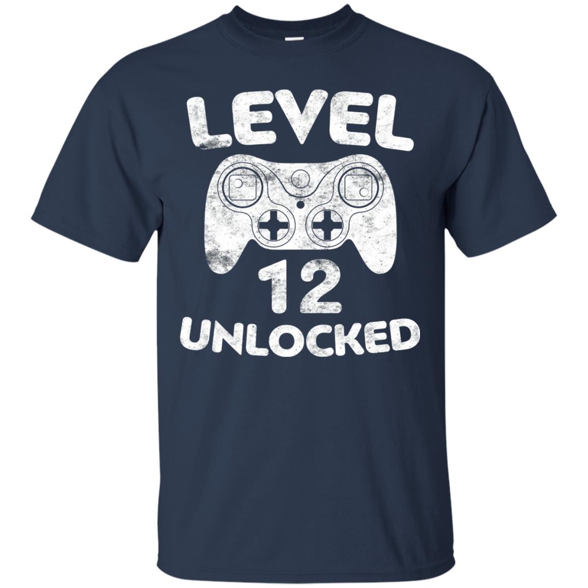 Level 12 Unlocked 12th Video Gamer Birthday Shirt Navy